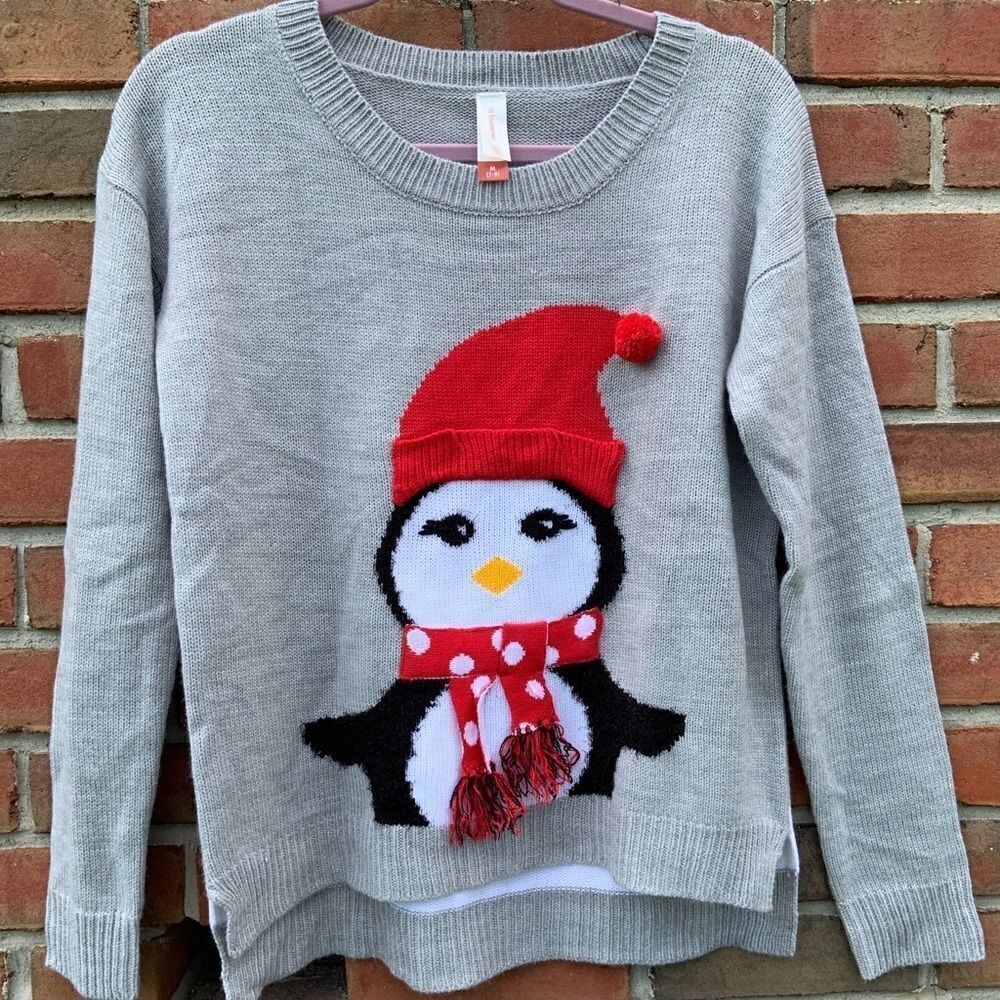 𝅺3D Penguin Stripe Sweater